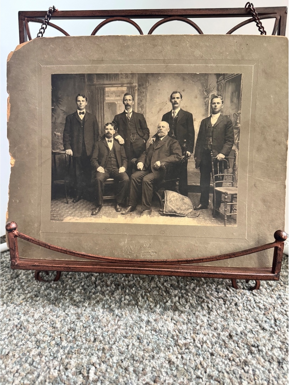 Vintage The Imperial Boston Studio Portrait of Gentlemen in Formal Attire